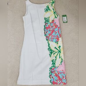 NWT Lilly Pulitzer Margot Shift Dress Mariposa Placed Resort White sz4